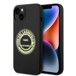 Husa Karl Lagerfeld iPhone 14 Plus Silicone, RSG, negru, KLHCP14MSRSGRCK