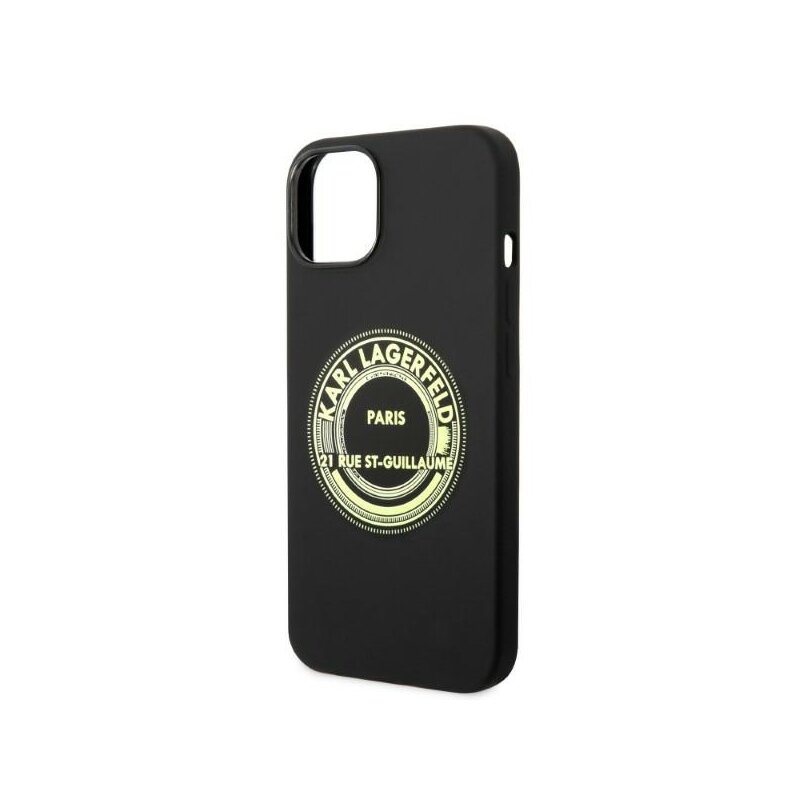 Husa Karl Lagerfeld iPhone 14 Plus Silicone, RSG, negru, KLHCP14MSRSGRCK