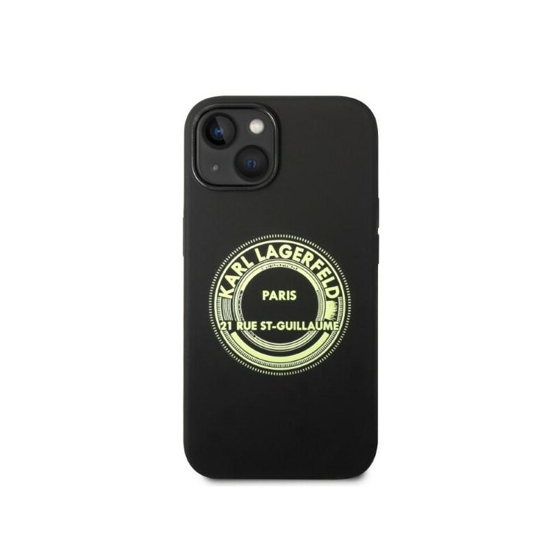 Husa Karl Lagerfeld iPhone 14 Plus Silicone, RSG, negru, KLHCP14MSRSGRCK
