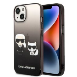 Husa iPhone 14 Plus Karl Lagerfeld Hardcase, Gradient Ikonik Karl&Choupette, negru, KLHCP14MTGKCK