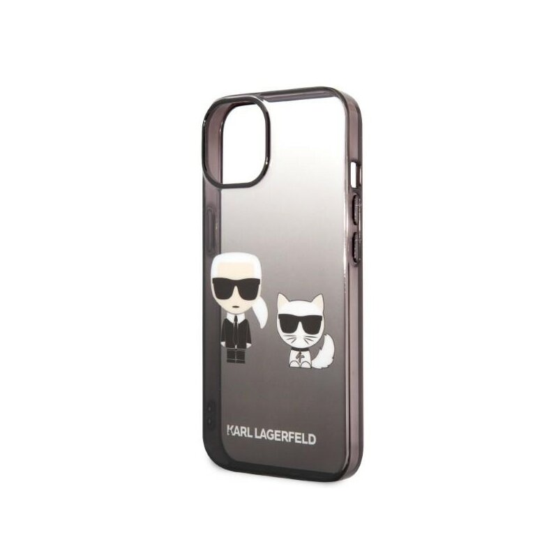 Husa iPhone 14 Plus Karl Lagerfeld Hardcase, Gradient Ikonik Karl&Choupette, negru, KLHCP14MTGKCK