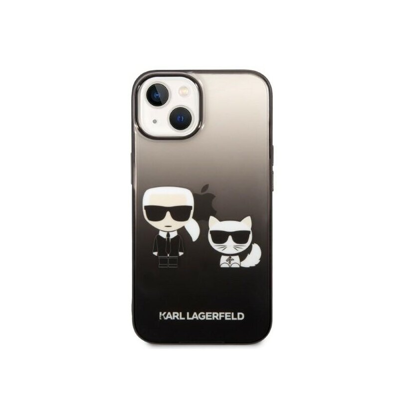 Husa iPhone 14 Plus Karl Lagerfeld Hardcase, Gradient Ikonik Karl&Choupette, negru, KLHCP14MTGKCK