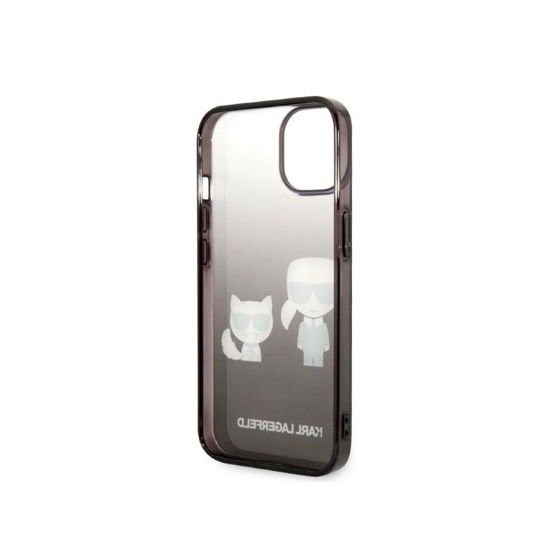 Husa iPhone 14 Plus Karl Lagerfeld Hardcase, Gradient Ikonik Karl&Choupette, negru, KLHCP14MTGKCK