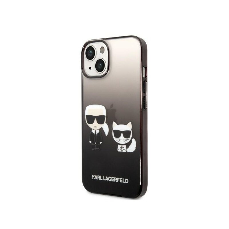 Husa iPhone 14 Plus Karl Lagerfeld Hardcase, Gradient Ikonik Karl&Choupette, negru, KLHCP14MTGKCK