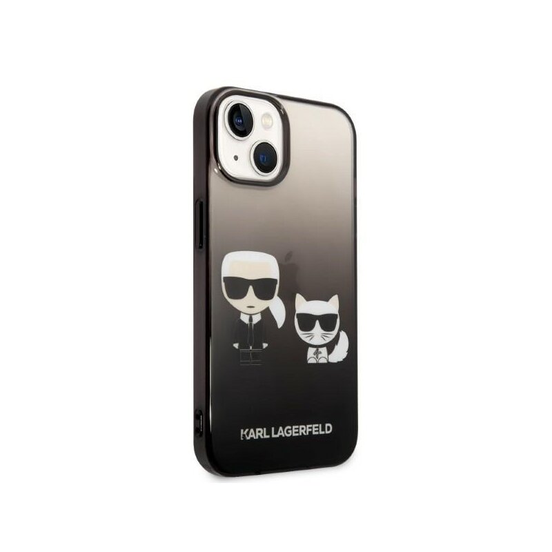Husa iPhone 14 Plus Karl Lagerfeld Hardcase, Gradient Ikonik Karl&Choupette, negru, KLHCP14MTGKCK