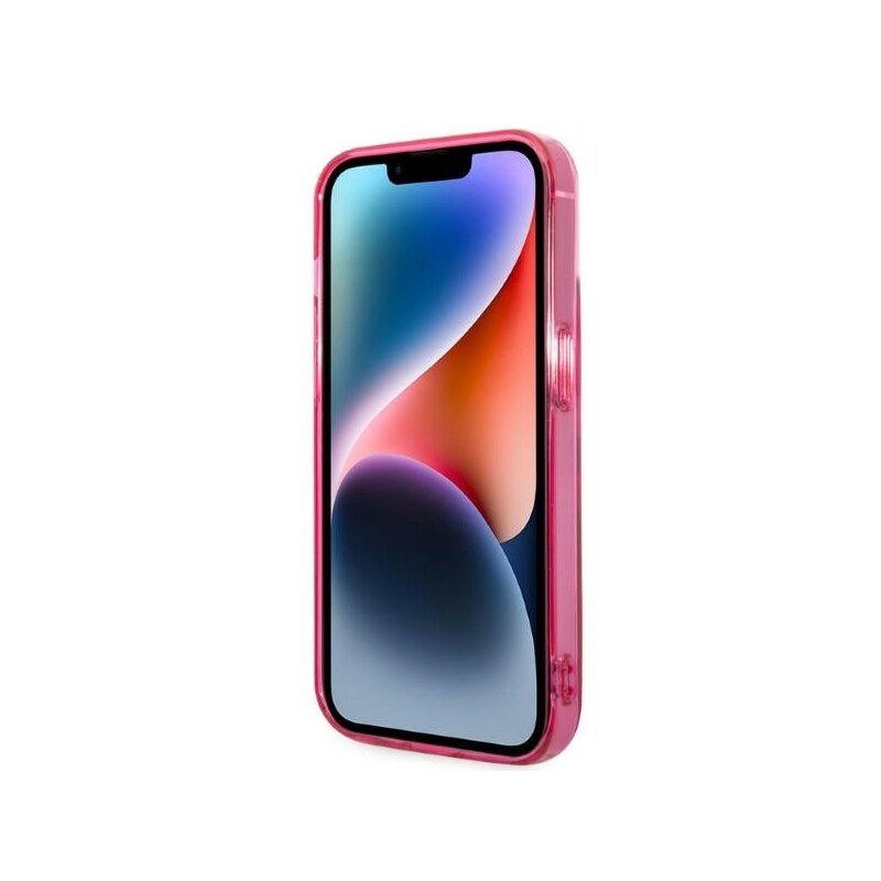 Husa iPhone 14 Plus Karl Lagerfeld Hardcase, Gradient Ikonik Karl&Choupette, roz, KLHCP14MTGKCP