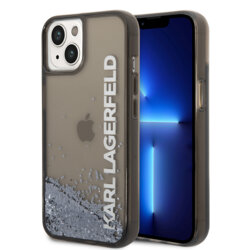 Husa Karl Lagerfeld iPhone 14 Hardcase Liquid Glitter, Elong, negru, KLHCP14SLCKVK