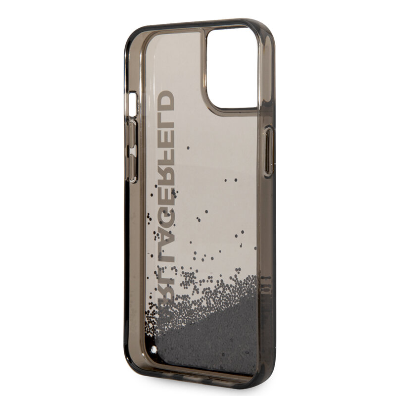 Husa Karl Lagerfeld iPhone 14 Hardcase Liquid Glitter, Elong, negru, KLHCP14SLCKVK