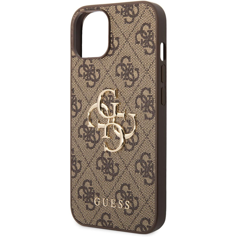 Husa originala Guess iPhone 15 Plus Hardcase 4G Big Metal Logo, maro, GUHCP15M4GMGBR