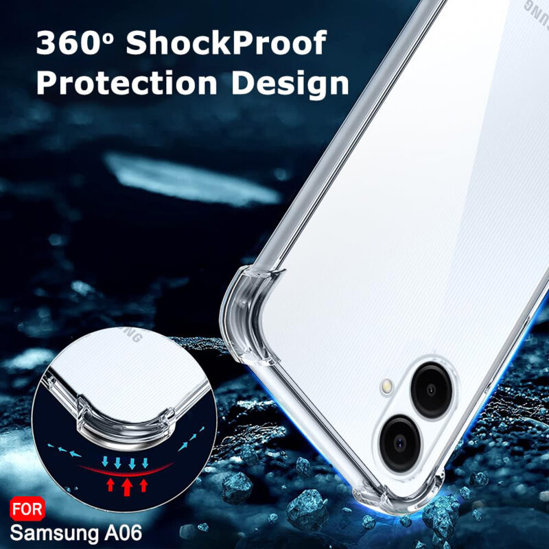 Husa Samsung Galaxy A06 Techsuit Shockproof Clear Silicone, transparenta