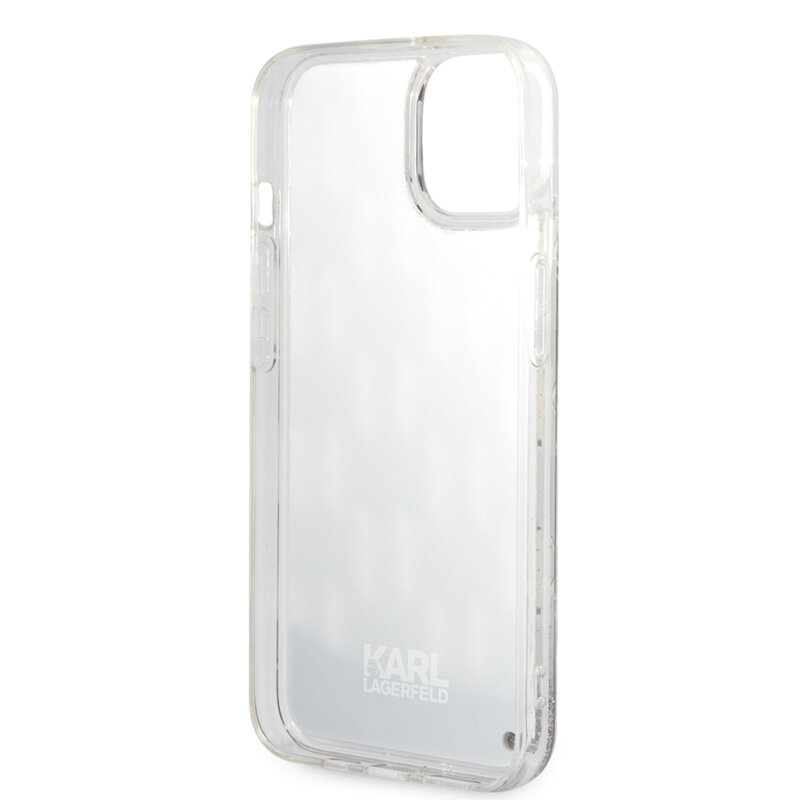 Husa Karl Lagerfeld iPhone 14 Hardcase Liquid Glitter, Monogram, negru, KLHCP14SLMNMK