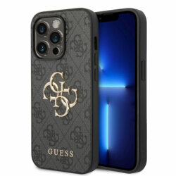Husa originala Guess iPhone 15 Pro Hardcase 4G Big Metal Logo, gri, GUHCP15L4GMGGR
