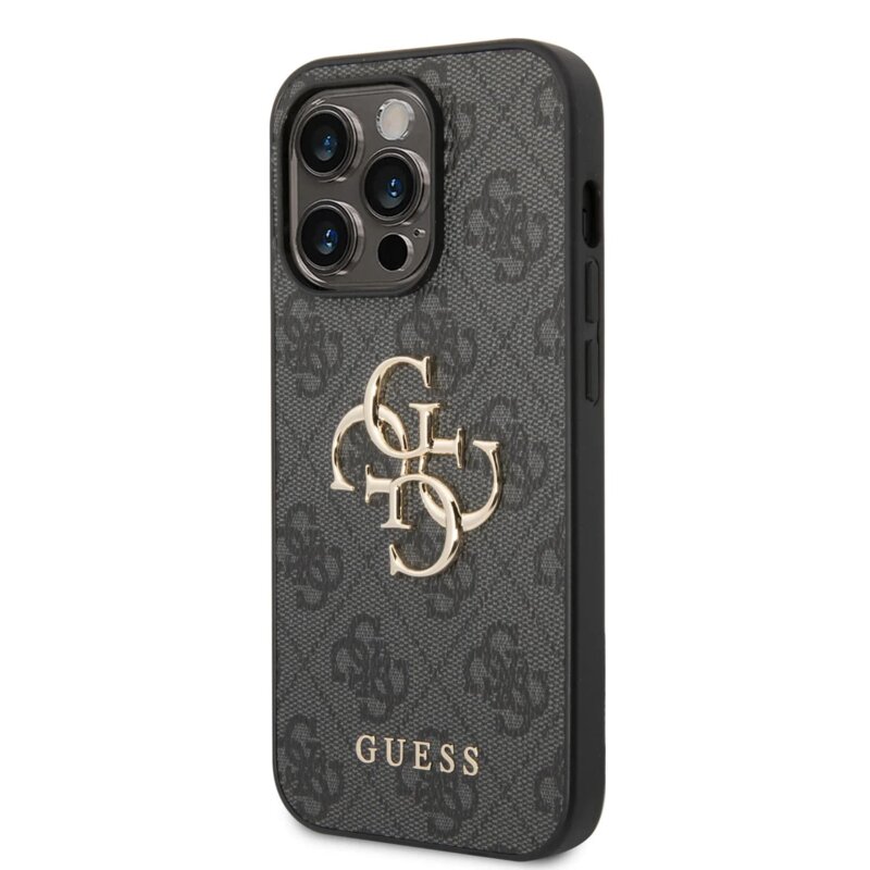 Husa originala Guess iPhone 15 Pro Hardcase 4G Big Metal Logo, gri, GUHCP15L4GMGGR