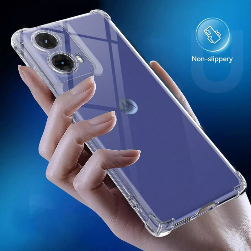 Husa Motorola Moto G85 Techsuit Shockproof Clear Silicone, transparenta
