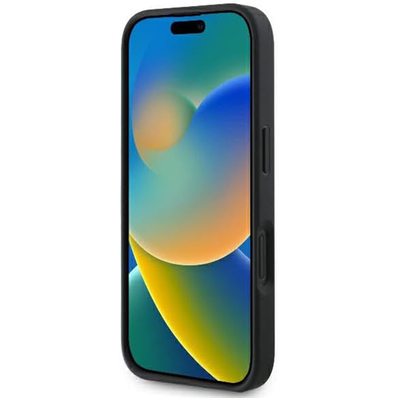 Husa Guess Glitter Fixed Big 4G iPhone 16 Plus cu sclipici, negru, GUHCP16MHG4SGK