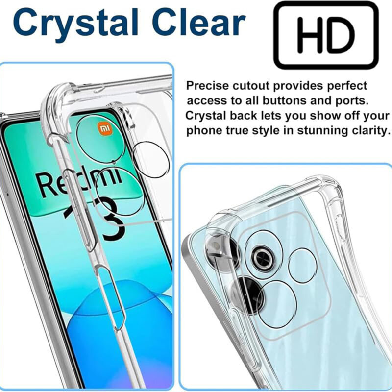 Husa Xiaomi Redmi 13 Techsuit Shockproof Clear Silicone, transparenta
