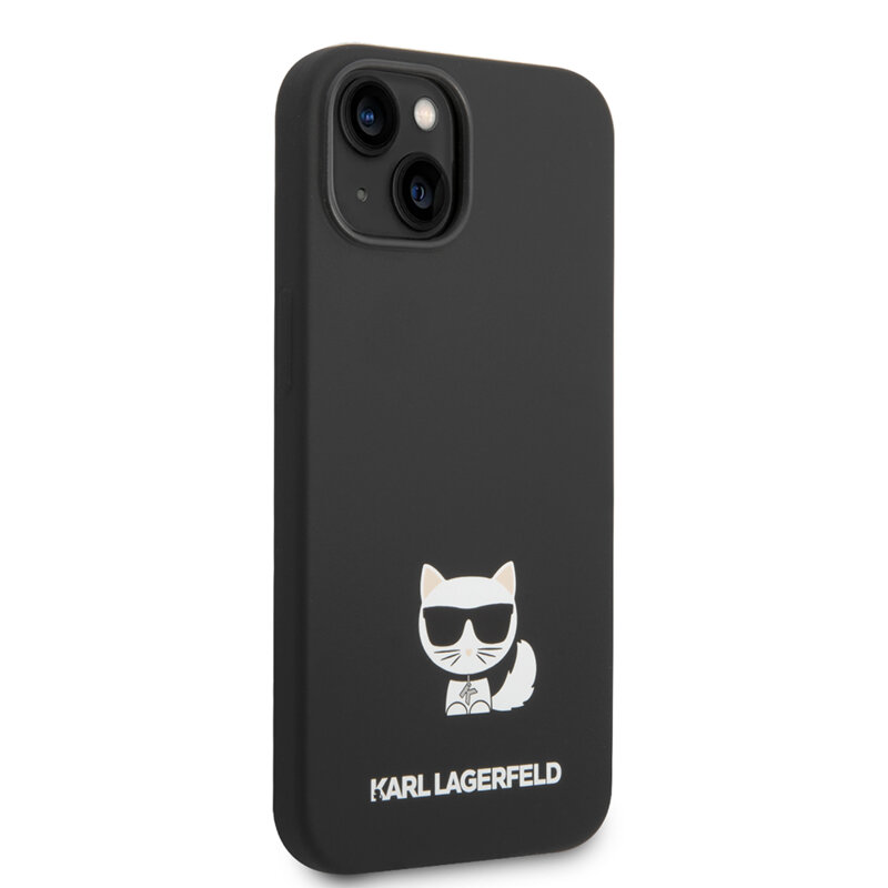 Husa Karl Lagerfeld iPhone 13 Silicone, Choupette Body, negru, KLHCP14SSLCTBK