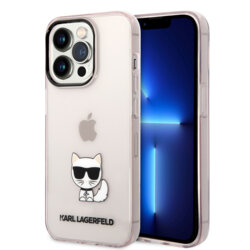 Husa iPhone 14 Pro Max Karl Lagerfeld Hardcase Transparent, Choupette Body, KLHCP14XCTTRI