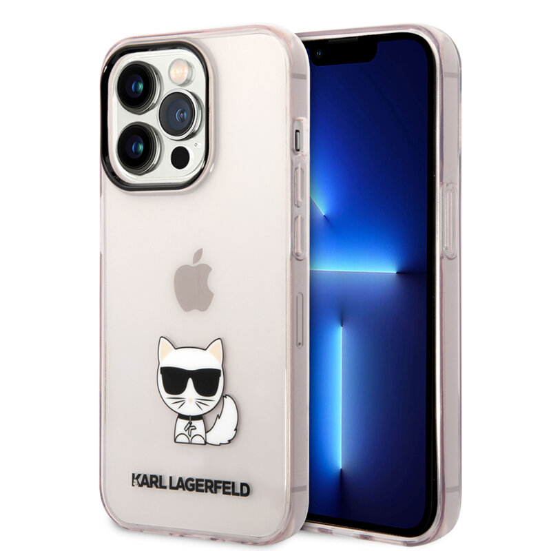 Husa iPhone 14 Pro Max Karl Lagerfeld Hardcase Transparent, Choupette Body, KLHCP14XCTTRI