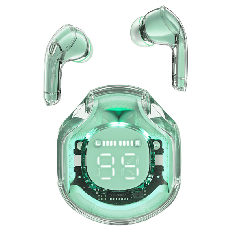 Casti Bluetooth 5.3 Type-C, IPX4, Acefast T8, 480mAh, verde menta