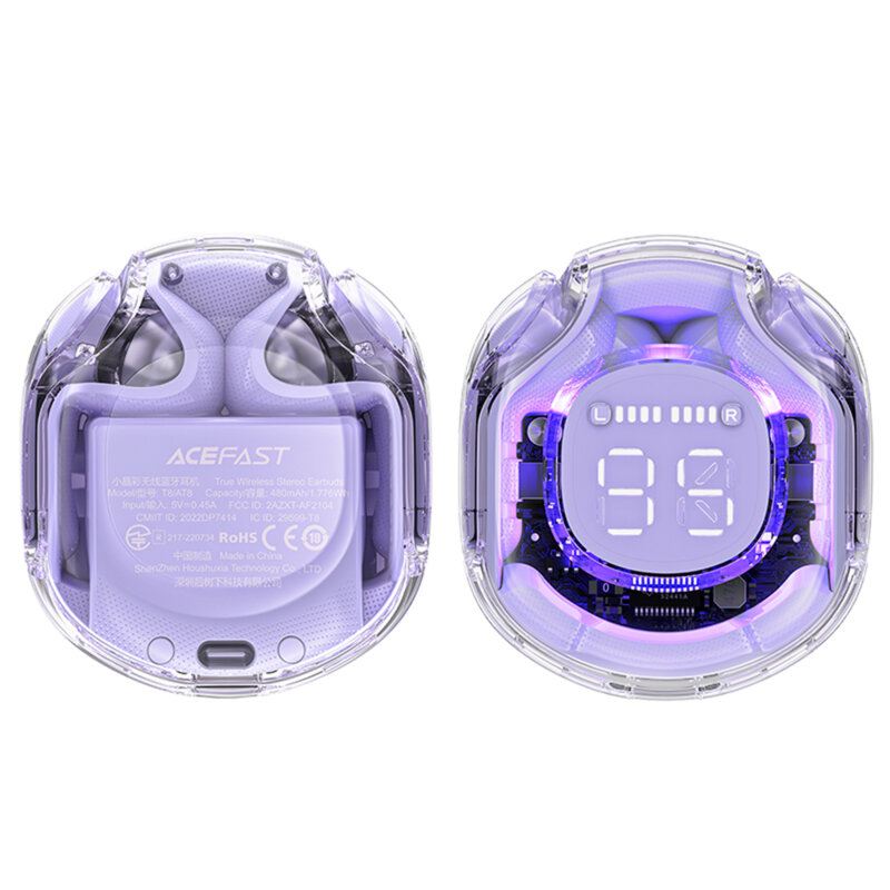 Casti Bluetooth 5.3 Type-C, IPX4, Acefast T8, 480mAh, mov