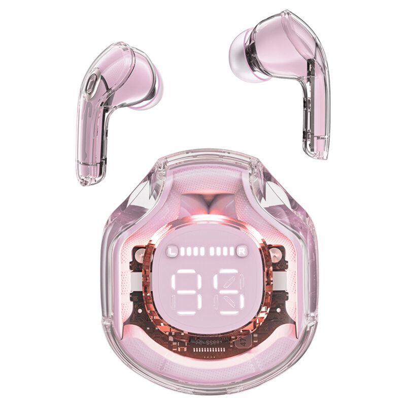 Casti Bluetooth 5.3 Type-C, IPX4, Acefast T8, 480mAh, roz