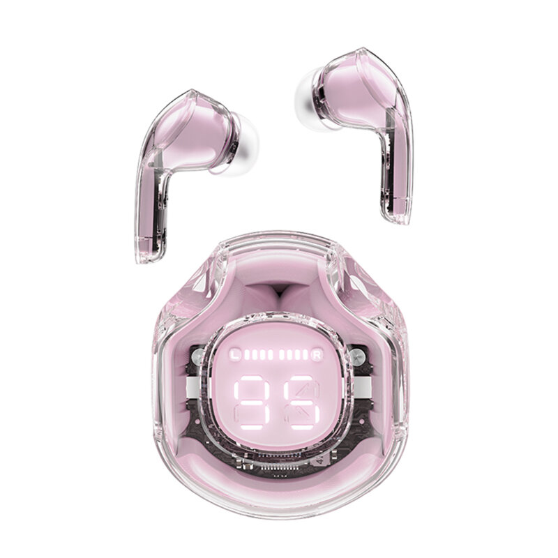 Casti Bluetooth 5.3 Type-C, IPX4, Acefast T8, 480mAh, roz