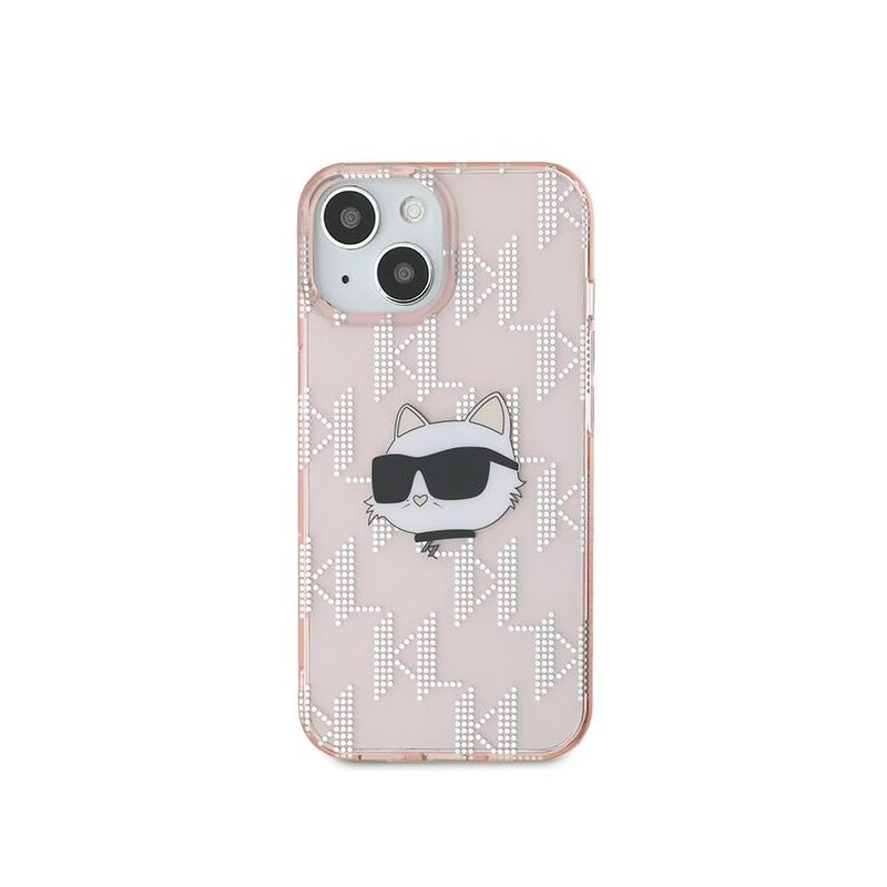 Husa iPhone 14 Karl Lagerfeld IML Luxury, Choupette Head&Monogram, roz, KLHCP14SHKLPCHP
