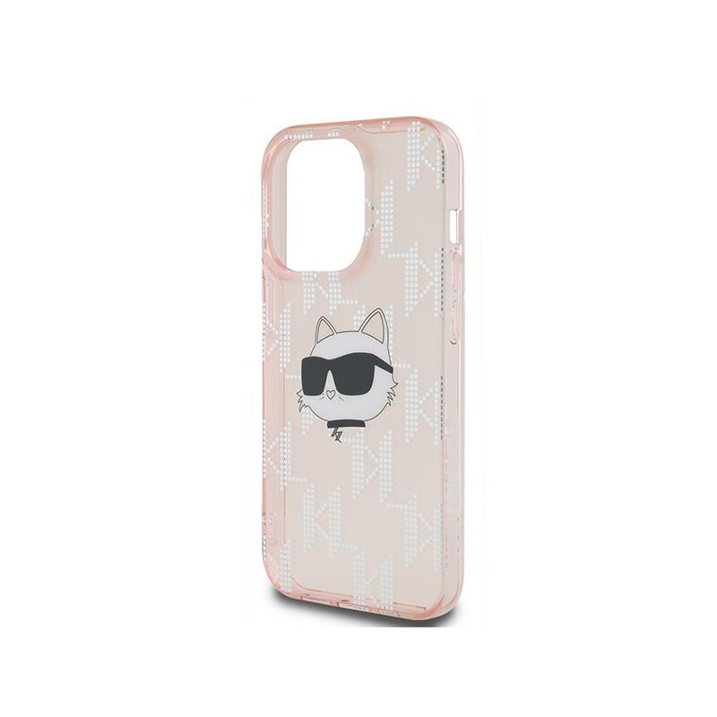 Husa iPhone 14 Pro Max Karl Lagerfeld IML Luxury, Choupette Head&Monogram, roz, KLHCP14XHKLPCHP