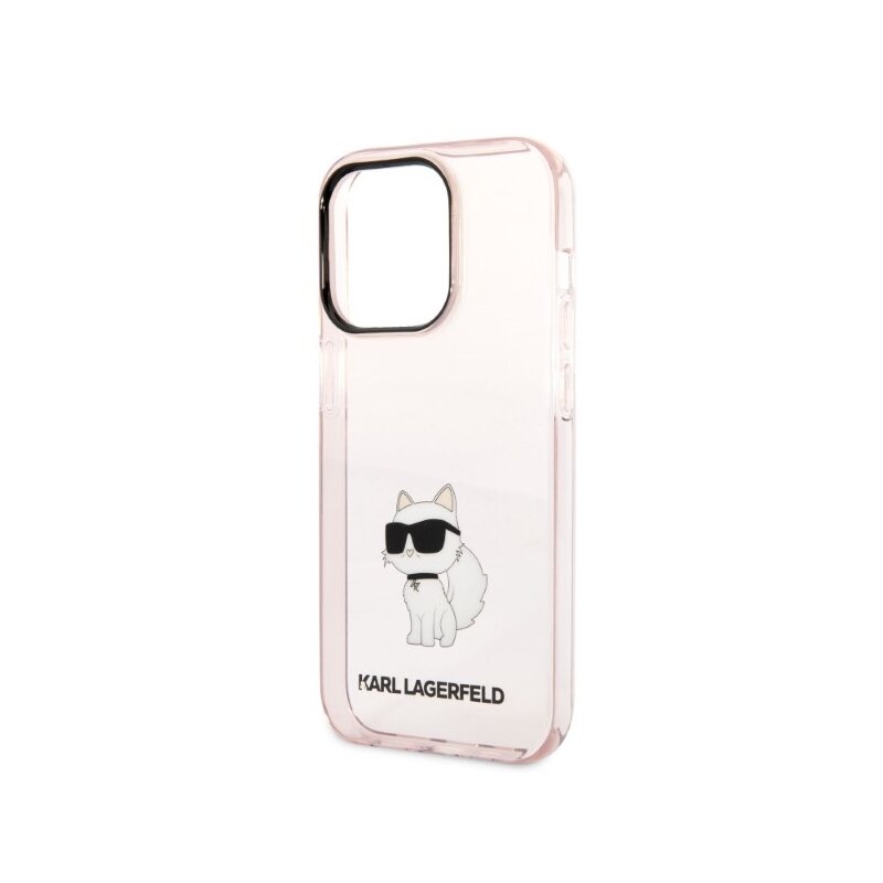 Husa iPhone 14 Pro Max Karl Lagerfeld Hardcase, Ikonik Choupette, roz, KLHCP14XHNCHTCP