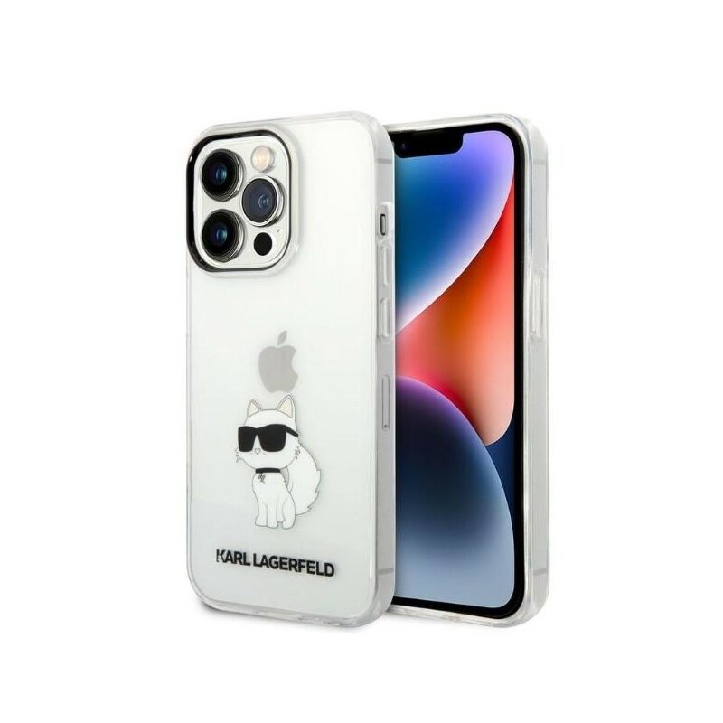 Husa iPhone 14 Pro Max Karl Lagerfeld Hardcase Transparent, Ikonik Choupette, KLHCP14XHNCHTCT