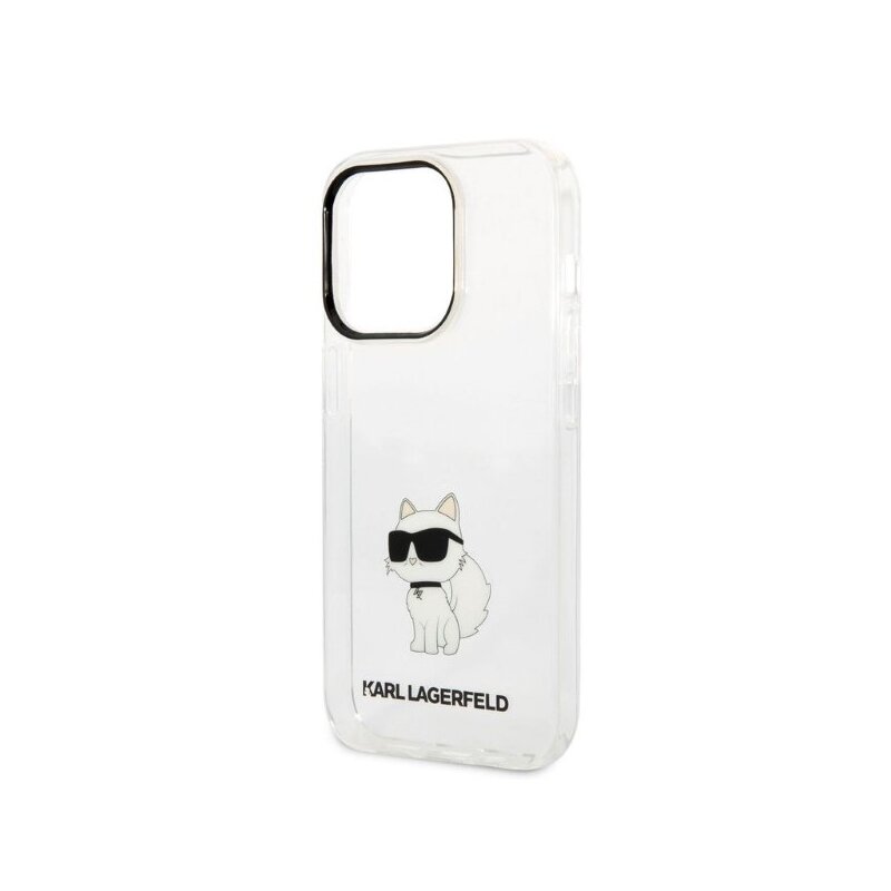 Husa iPhone 14 Pro Max Karl Lagerfeld Hardcase Transparent, Ikonik Choupette, KLHCP14XHNCHTCT