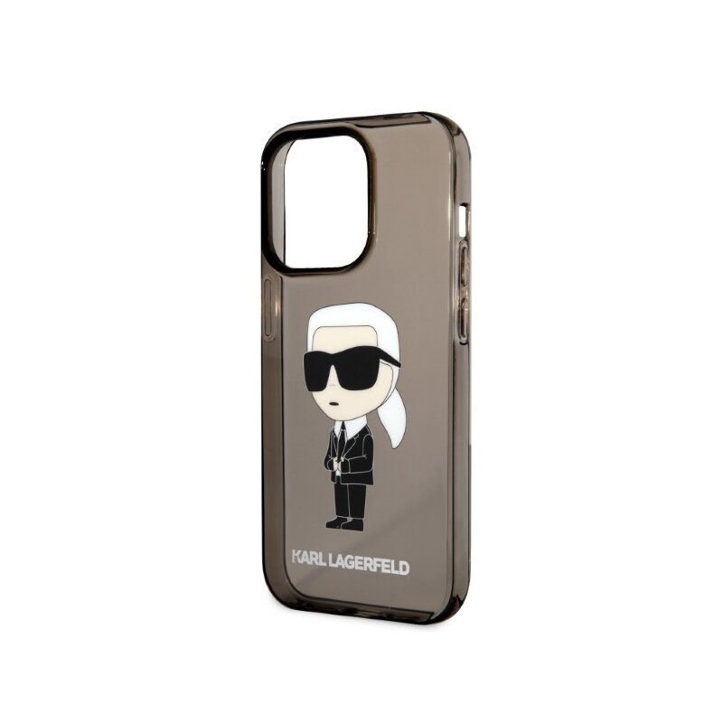 Husa iPhone 14 Pro Max Karl Lagerfeld Hardcase, Ikonik Karl Lagerfeld, negru, KLHCP14XHNIKTCK
