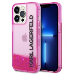 Husa Karl Lagerfeld iPhone 14 Pro Max Hardcase Liquid Glitter, Elong, roz, KLHCP14XLCKVF