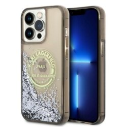 Husa Karl Lagerfeld iPhone 14 Pro Max Hardcase Liquid Glitter, RSG, negru, KLHCP14XLCRSGRK