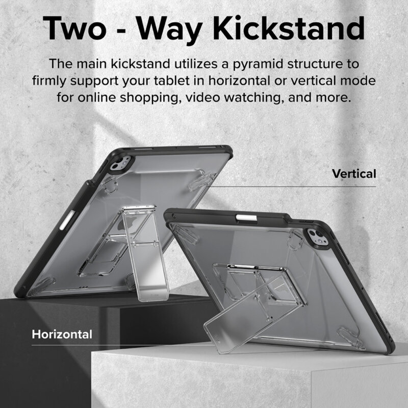 Husa iPad Air 13 (2024) Ringke Fusion Sketch Stand, negru