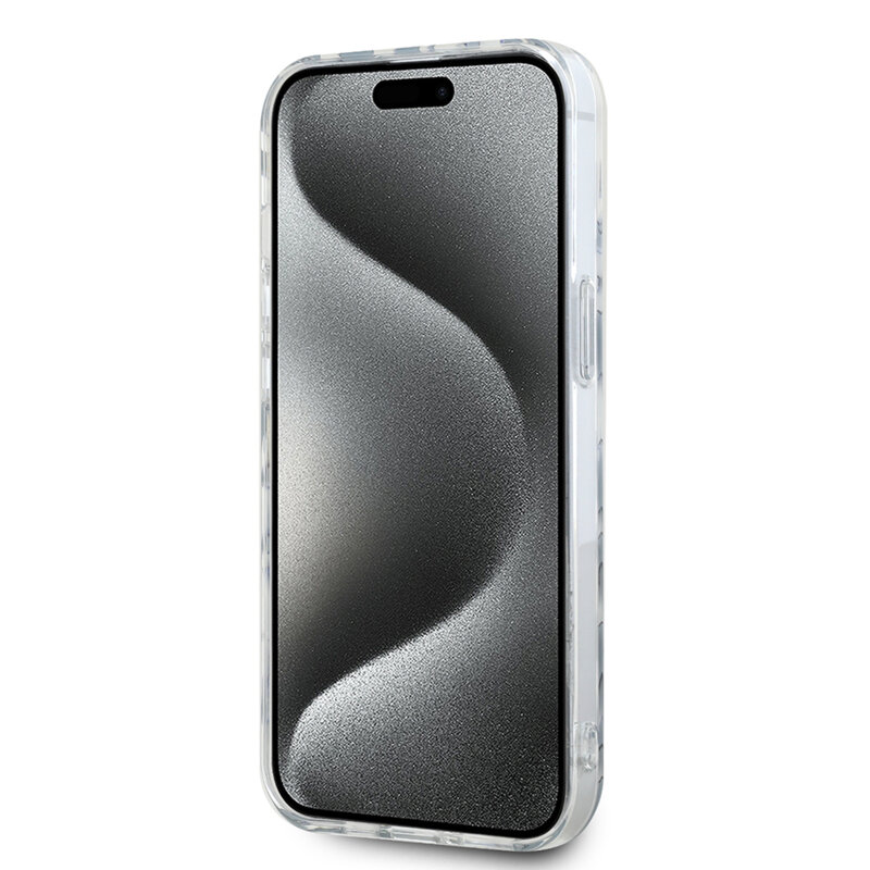 Husa iPhone 15 Karl Lagerfeld IML Luxury, Zebra Pattern&Cord, negru, KLHCP15SHZBPKCCK