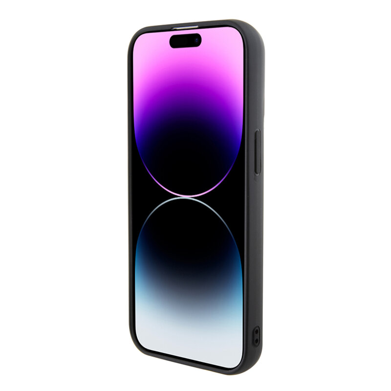 Husa originala iPhone 15 Karl Lagerfeld 3D Design, Rubber Multi Logo, negru, KLHCP15S3DMKRLK