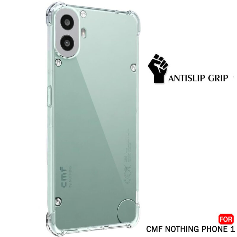 Husa Nothing CMF Phone 1 Techsuit Shockproof Clear Silicone, transparenta
