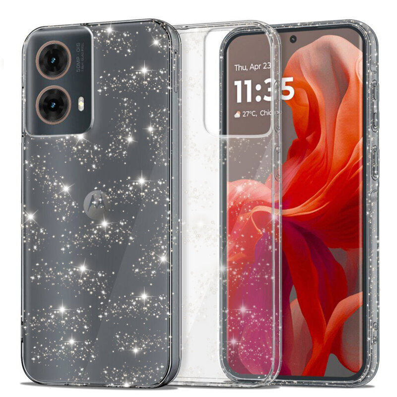 Husa sclipici Motorola Moto G85 Techsuit SparkleSkin, transparenta