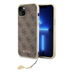 Husa originala Guess iPhone 14 Hardcase 4G Charms Collection, maro, GUHCP15SGF4GBR