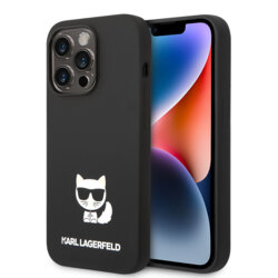 Husa Karl Lagerfeld iPhone 14 Pro Max Silicone, Choupette, negru, KLHCP14XSLCTBK