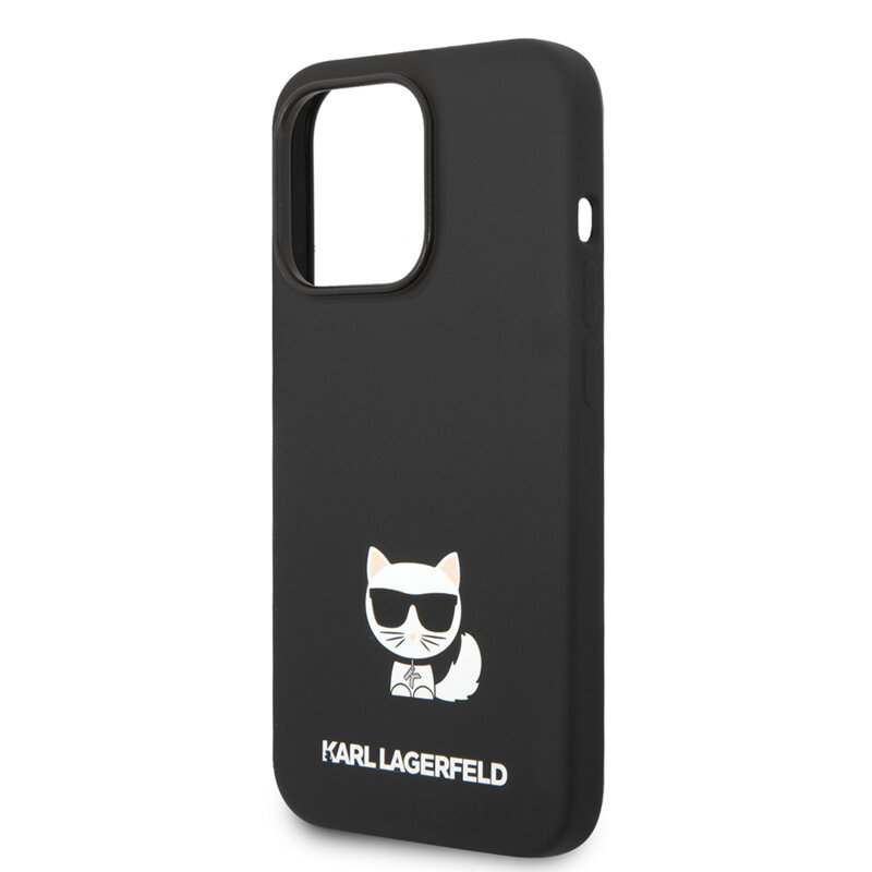 Husa Karl Lagerfeld iPhone 14 Pro Max Silicone, Choupette, negru, KLHCP14XSLCTBK