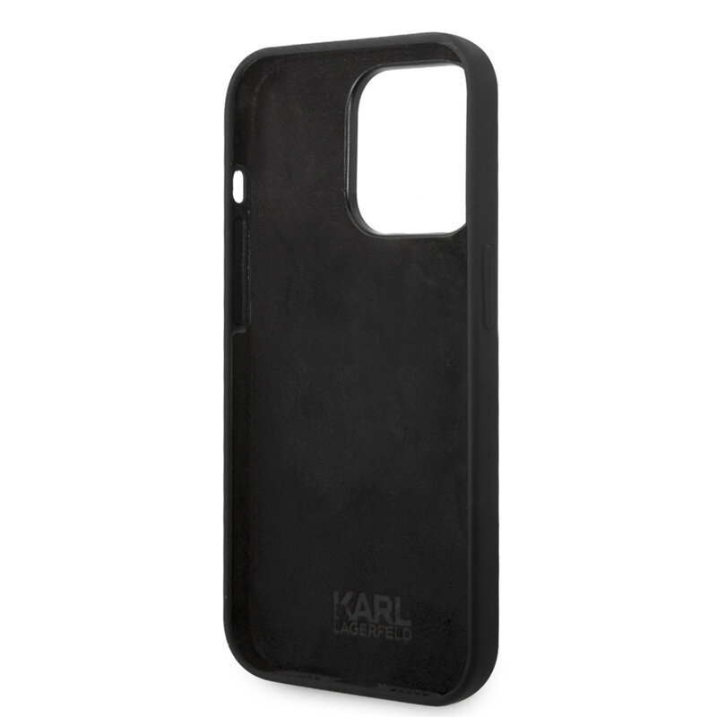 Husa Karl Lagerfeld iPhone 14 Pro Max Silicone, Choupette, negru, KLHCP14XSLCTBK