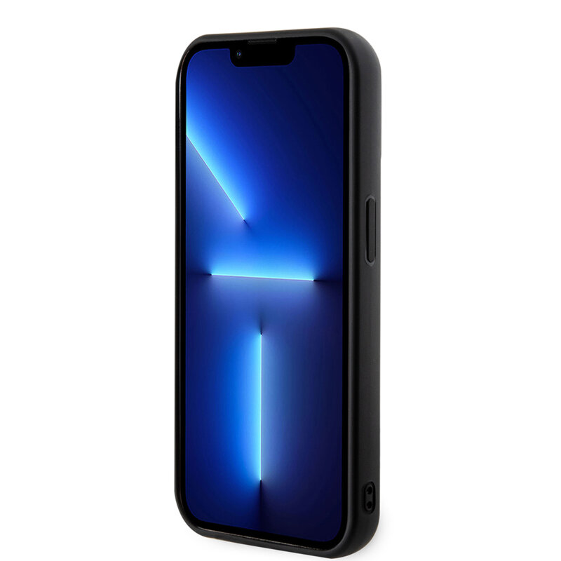 Husa originala iPhone 15 Pro Karl Lagerfeld 3D Design, Rubber Glitter Logo, negru, KLHCP15L3DMBKCK