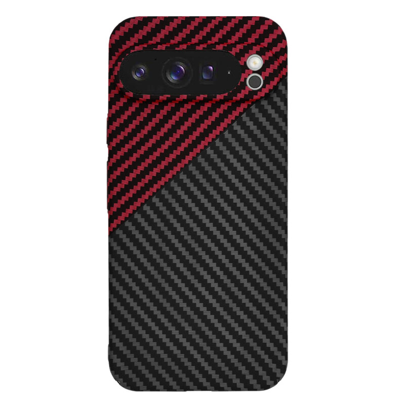 Husa Google Pixel 9 Pro XL Techsuit Carbonite FiberShell, rosu inchis