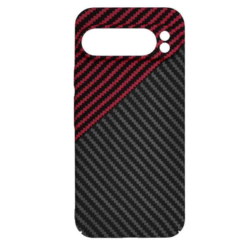 Husa Google Pixel 9 Pro XL Techsuit Carbonite FiberShell, rosu inchis