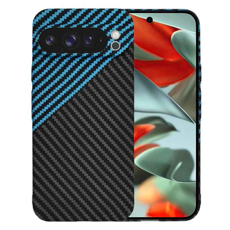 Husa Google Pixel 9 Pro XL Techsuit Carbonite FiberShell, bleu