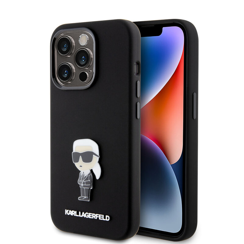 Husa Karl Lagerfeld iPhone 15 Pro Silicone, Ikonik, KLHCP15LSMHKNPK