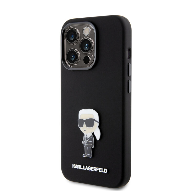 Husa Karl Lagerfeld iPhone 15 Pro Silicone, Ikonik, KLHCP15LSMHKNPK